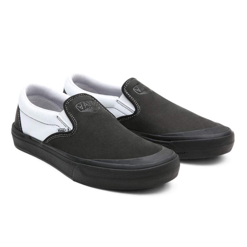 Men's Vans DAK BMX Slip-On Shoes India Online - Black/White [JB5387649]